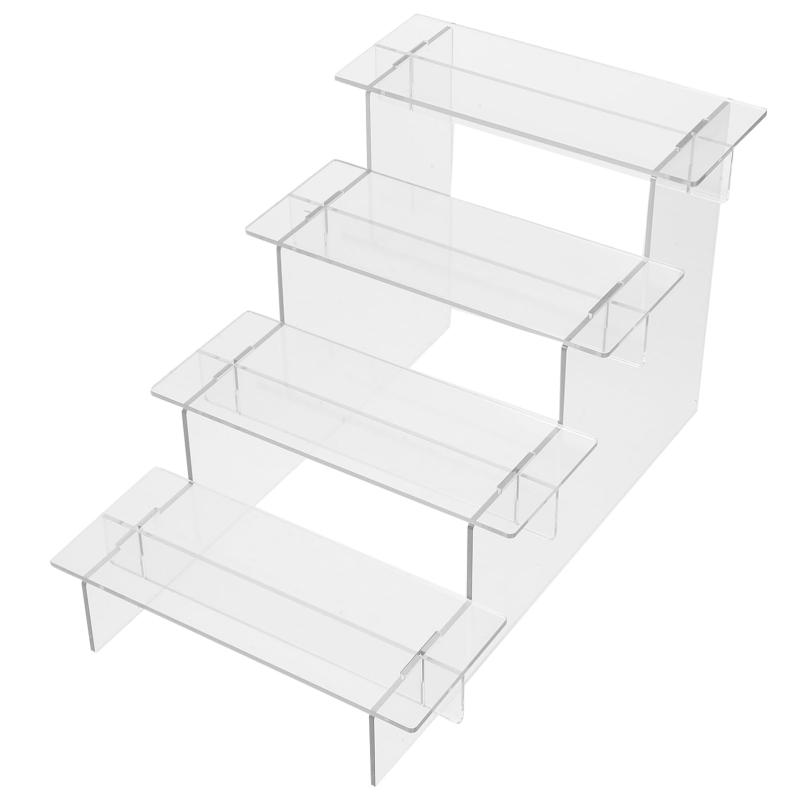FRCOLOR アクリルスタンド 展示台 クリア ディスプレイ スタンド 4段20x32x19cm 展示棚 置物 小物 化粧品 香水 陳列 ホビー ショーケースチック