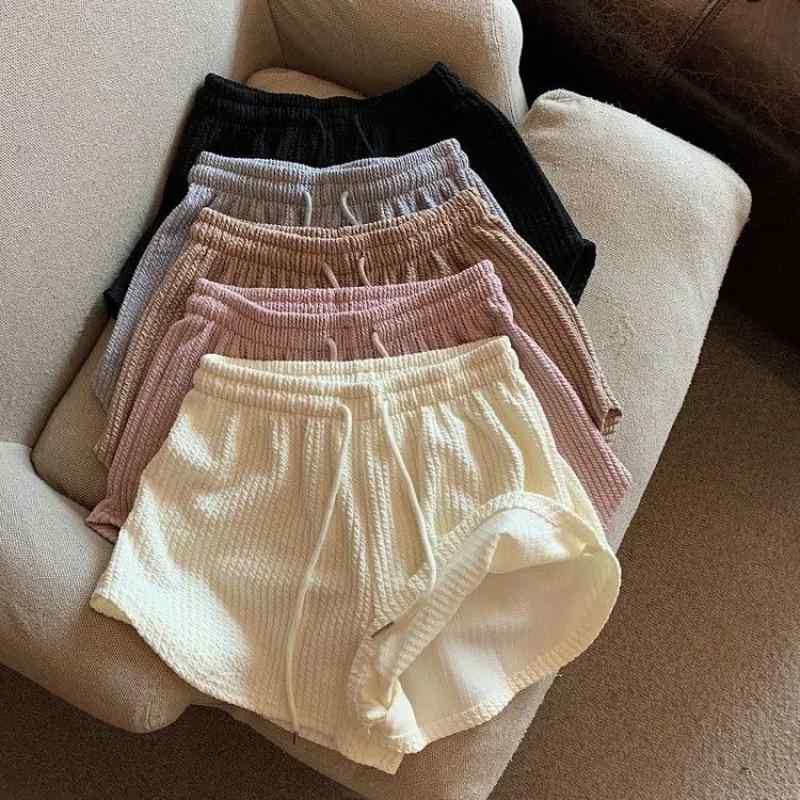 ショートパンツ レディース 短パン ハーフパンツ 闊歩パンツ ズボン ボトムス ゆったり ウエストゴム 美脚 着痩せ 大きいサイズ 薄手 伸縮性 切り替え カジュアル ルームウェア 普段使い 通勤 部屋着 スポーツ 運動用 接触冷感 ポリエステル グレー
