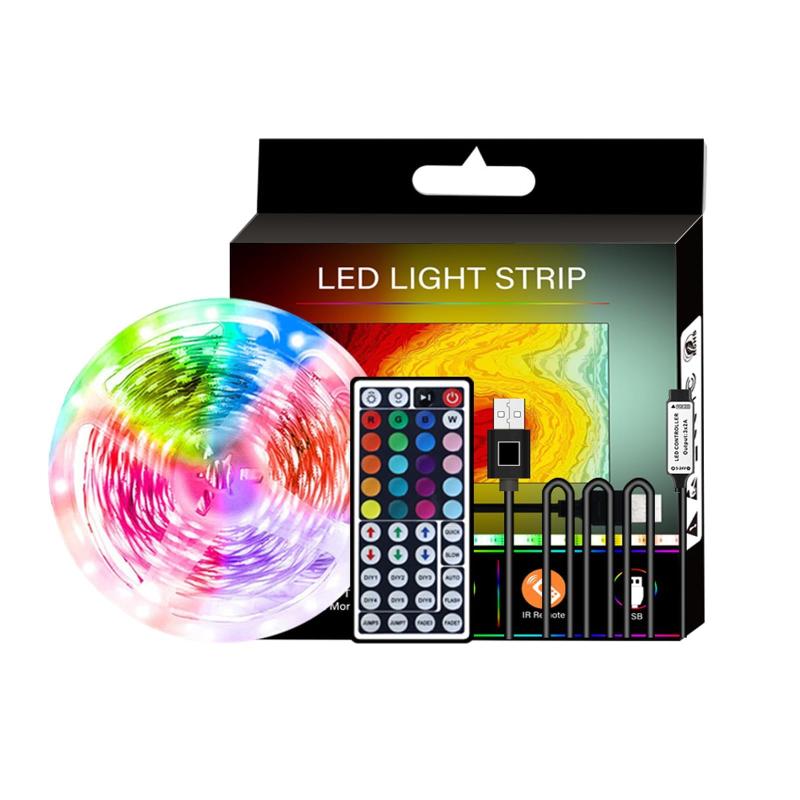 樂天商城 - EDIMRAY Ledテープライト 防水 usb 1M/2M 60leds/m 24キー/44キーLEDテープ 高密度 間接照明 高輝度 切断可能 取付簡単 RGB テープライトインドア/寝室/キッチン/リビングルーム クリスマス/パーティー/