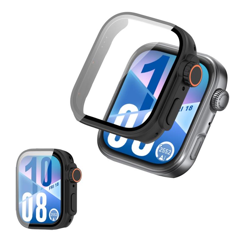 HUAWEI WATCH FiT 4 Case Cover with Integrated Glass Film 【NOUKAJU】For HUAWEI WATCH FiT 4 Smartwatch Case with Integrated Screen Protector, PC + Tempered Glass, Full Coverage