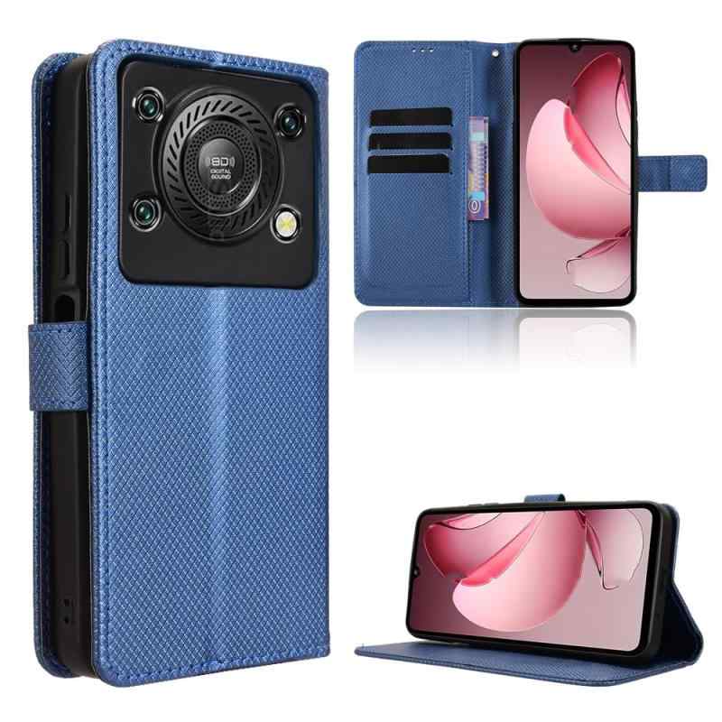 For Oukitel C60/C60 Pro ケース 手帳型高級PUレザー 携帯ケース 耐衝撃 軽量 薄型 カード収納 横置き機能 対応 指紋防止 カバー マグネット 全面保護 Oukitel C60/C60 Pro カバー (ブル