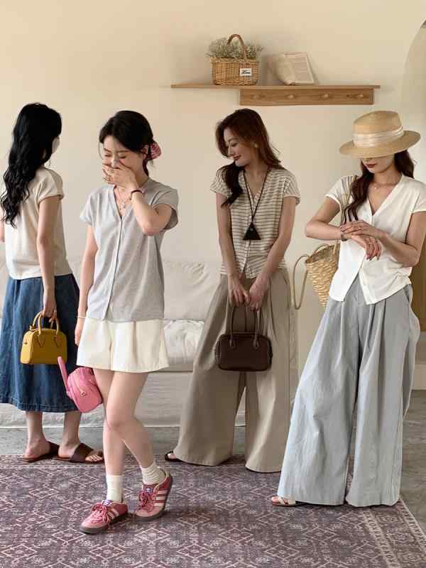 Tシャツ レディース 半袖 トップス 襟なし Vネック 前開き カーディガン 接触冷感 ...