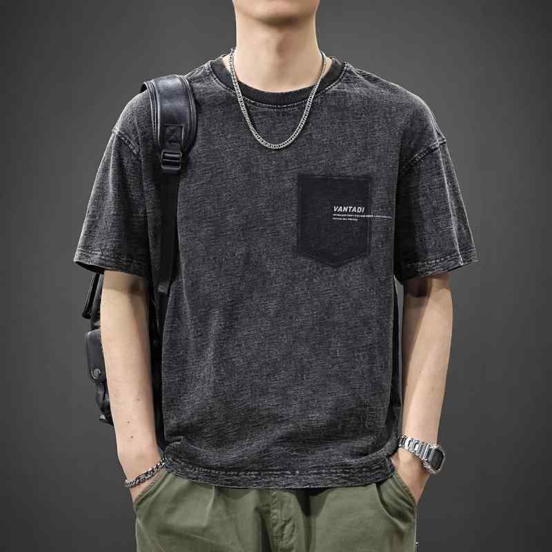 ・スタイル: 都市・主な素材: 綿100%・柄: 英字、プリント・シルエット: ルーズフィット・デザイン: プルオーバー・ネックライン: クルーネック・袖丈: 半袖・フード: なし（フードなし）・生地の厚さ: 薄手・生地名: スラブ天竺・着用シーン: 日常・カラー展開: ブラック、ブルー・サイズ展開: M、L、XL、2XL、3XL、4XL、5XL・カテゴリ: Tシャツ・袖型: レギュラースリーブ・重量: 180g-250g・機能性: 通気性・対象性別: 男性