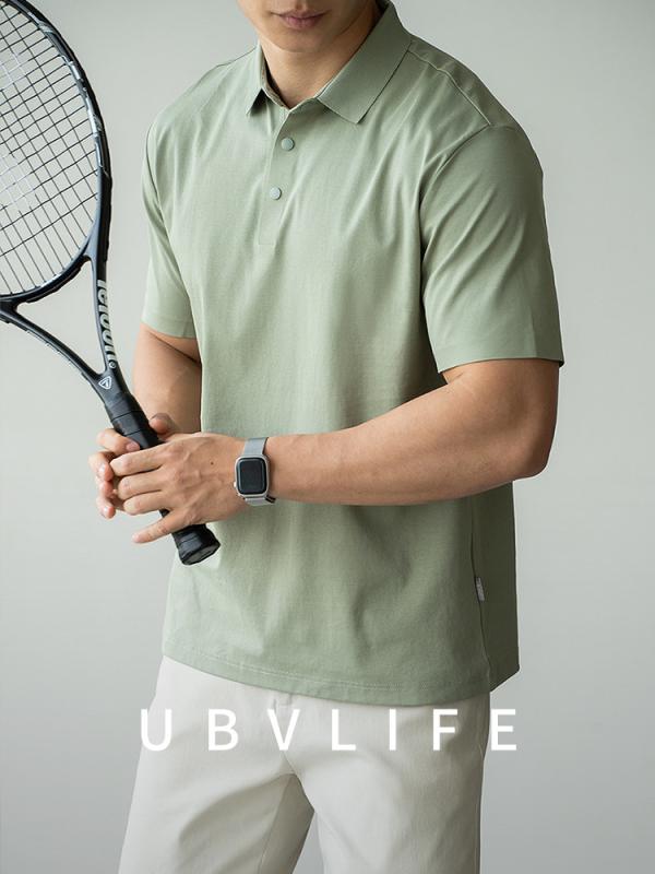 POLOシャツ メンズ 半袖 トップス 襟付き シャツ カットソー 男性用 接触冷感 吸湿速乾 通気性 防シワ シームレス 薄手 涼しい 無地 カジュアル ビジネス 通勤 スポーツ 春夏 カーキ ブラック ホワイト