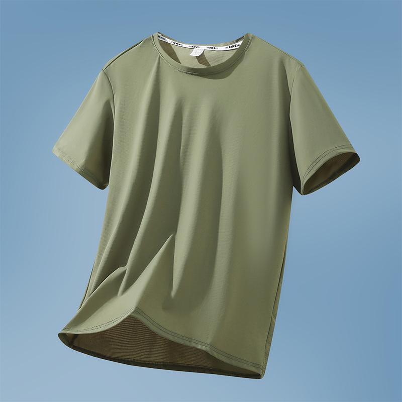 Tシャツ メンズ 半袖 カットソー トップス 接触冷感 プルオーバー 丸首 クルーネック ストライプ ボーダー 薄手 抗菌 ゆったり 大きいサイズ 麻 リネン シルク 絹 カジュアル 部屋着 普段使い スポーツ ホワイト 灰色 黒