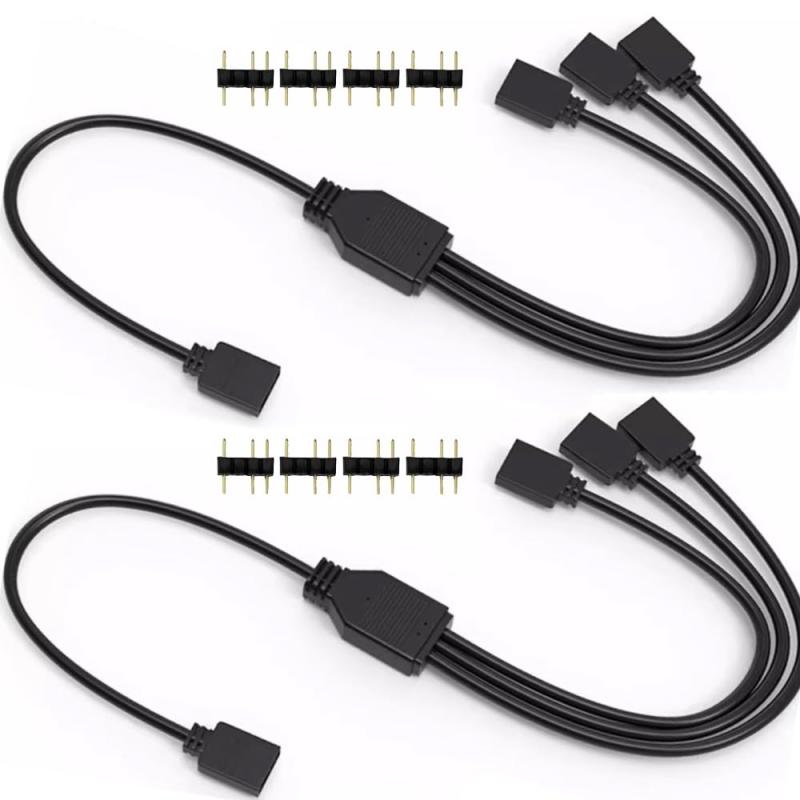 KILIGEN ARGB 1対3分岐ケーブル 5V 3ピン アドレサブルRGBスプリッター延長ケーブル ARGB LED同期ケーブル パソコン用ARGBファンやLEDシリーズの接続延長に最適