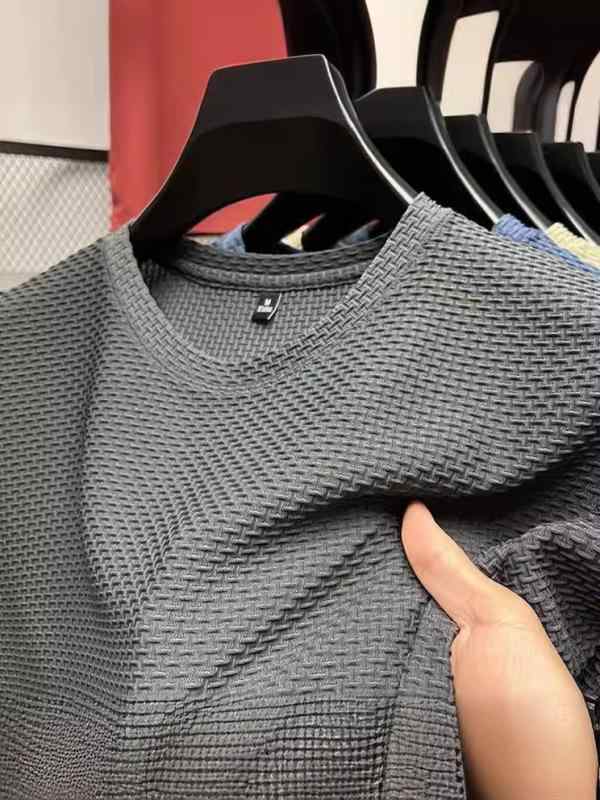 Tシャツ メンズ 半袖 接触 伸縮性 スリムフィット 通気性 吸湿速乾 竹節生地 涼感 トップス 普段使い カジュアル 無地