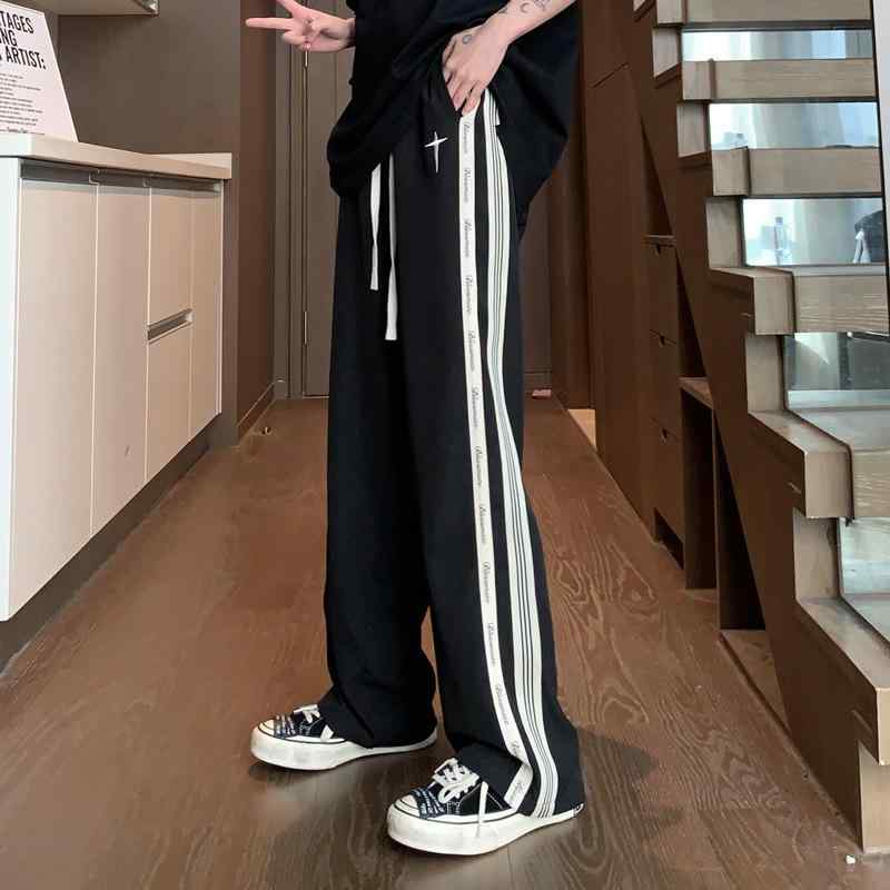 再生繊維 弾力 ストライプ ドレープ ストレート 大きいサイズ オーバーサイズ スポ...