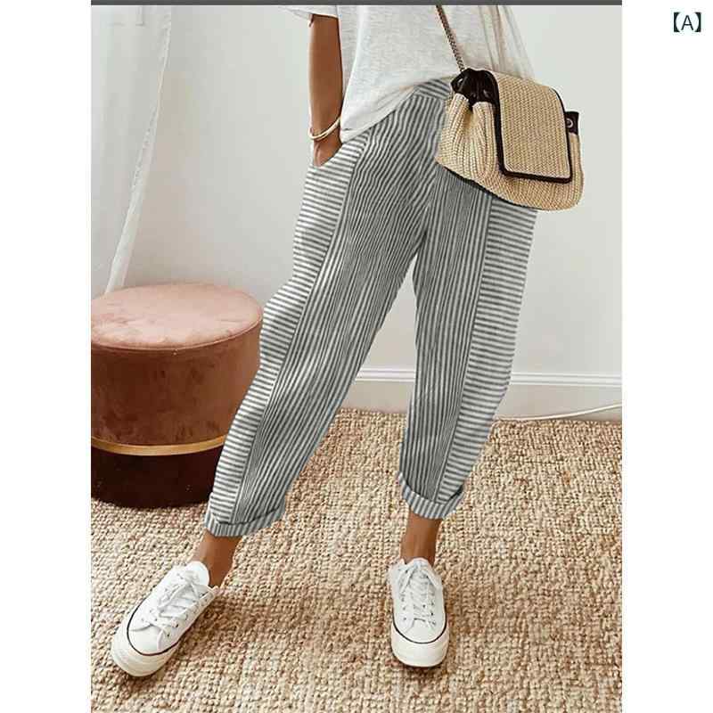 Pantalones Casuales Dama Verano Tejido Jacaranda Rampa Cambio Amplio — vista 2