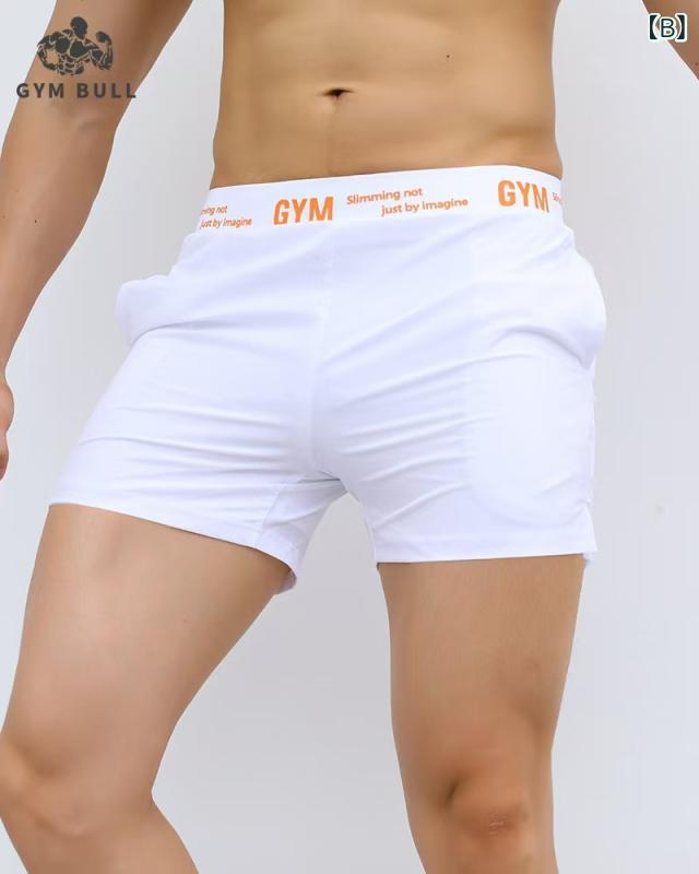 リメイクバディーのハーフパンツ メンズ レイヤード風 接触冷感 通気性 軽量 伸縮性 短め丈 ゆったり 春夏 ランニング トレーニング フィットネス｜アングル3