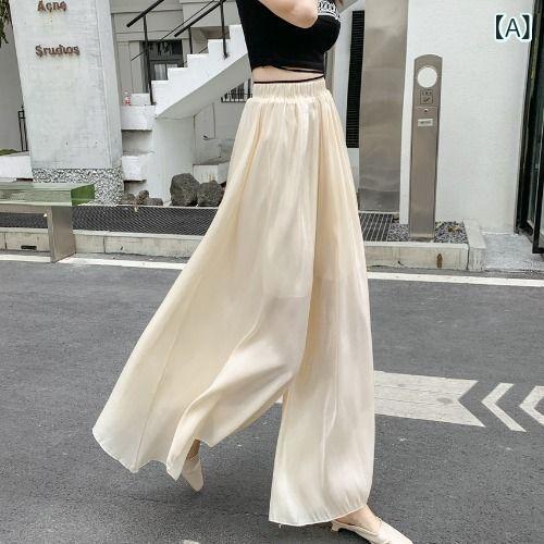 ワイドパンツ レディース サマー九分丈パンツ 巻きスカート風 ガウチョパンツ ハイウエスト 楽ちん 涼しい 薄手 落ち感 美脚 体型カバー ゆったり ルームウェア 部屋着 普段着 オフィス デイリー カジュアル ボトムス remake-buddy-10792202 リメイクバディー サンプル画像2