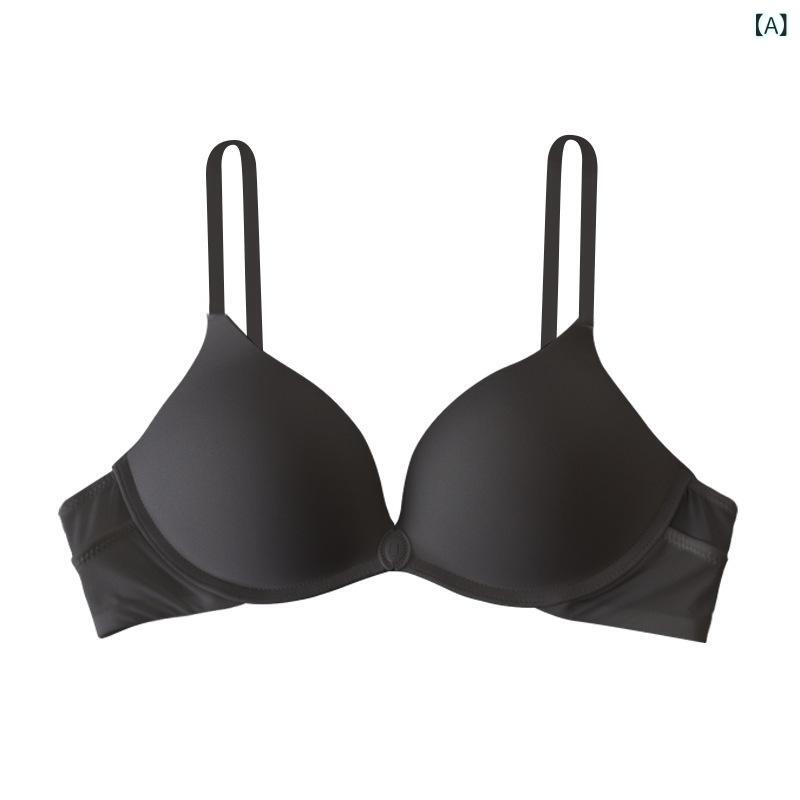 ブラジャー レディース インナー 下着 ノンワイヤーブラ シームレス 脇高 フロントホック 補正下着 谷間メイク 盛りブラ 脇肉スッキリ 防止 伸縮性 通気性 肌に優しい 柔らかい 軽量 快適 フィット感 無地 ブラック ベージュ remake-buddy-10792885 リメイクバディー パッケージ画像