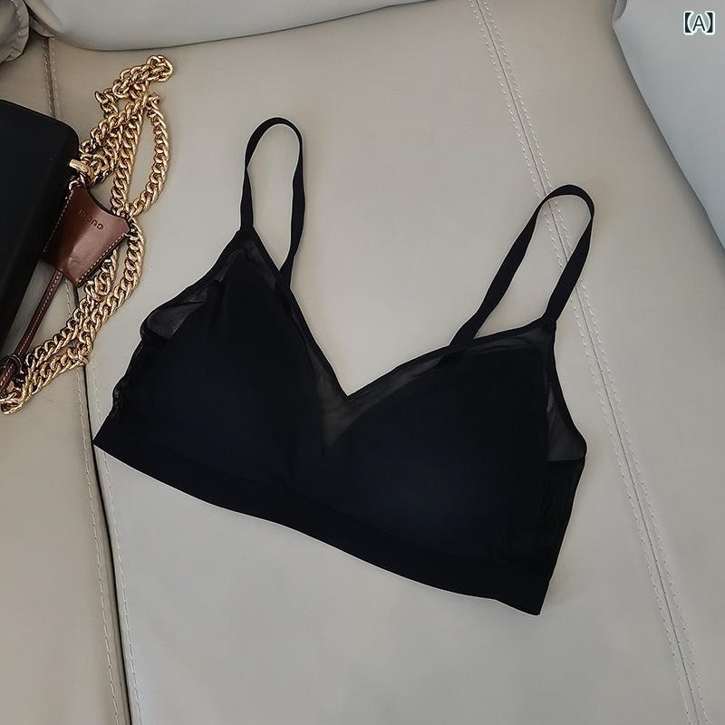 ブラジャー レディース シルク ノンワイヤー 三角ブラ フレンチスタイル 無地 シームレス 薄手 インナー 下着 桑蚕丝 絹 透気性 快適 伸縮性 軽量 デコルテ 普段使い 通気性 ランジェリー