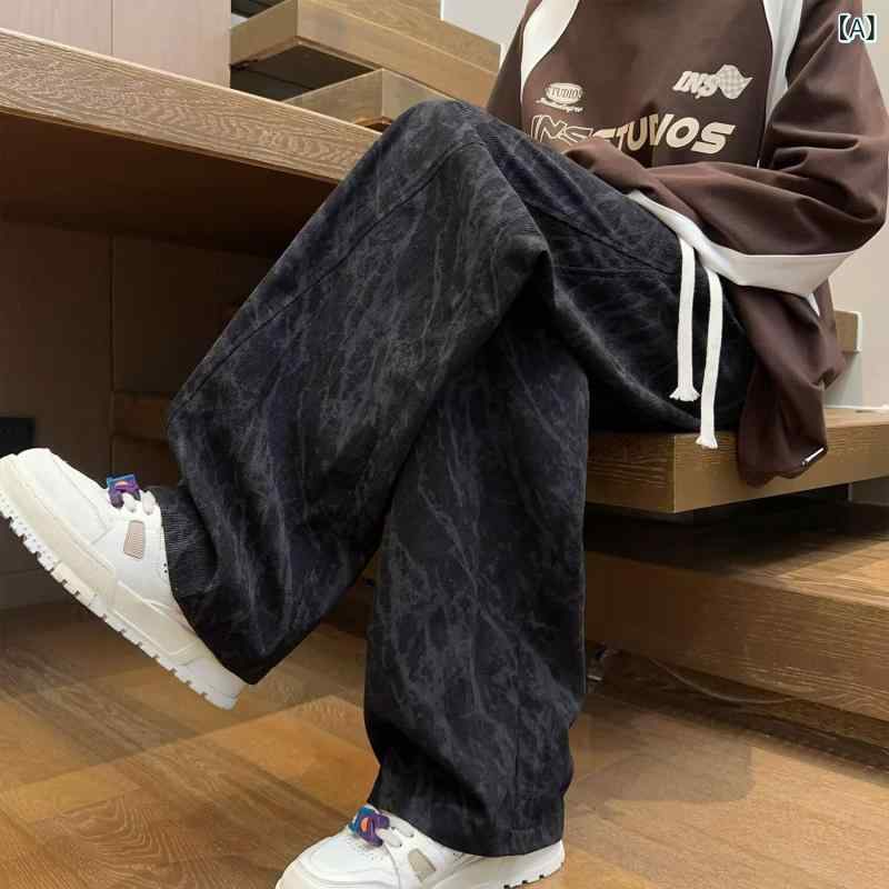 パンツ メンズ ワイドパンツ ストレートパンツ タイダイ柄 アメカジ ヴィンテージ風 個性的 トレンド カジュアル ゆったり 快適 ドレープ感 部屋着 アウトドア 普段使い オールシーズン・カテゴリ: 工装休闲裤・スタイル: 港風・款式: 工装裤・シルエット: 宽松型・丈: 長ズボン・腰回り: 中腰・厚さ: 普通・柄: 無地・誤差範囲: 1-3cm・対象: 青少年・素材: ポリエステル・素材含有量: 95%・着用シーン: 日常・裾の仕様: ストレート・加工: タイダイ・ディテール: 徽章・伸縮性: なし・カラー展開: ブラック,グリーン,普通ショートパンツ・サイズ展開: M,L,XL,2XL,3XL,4XL,5XL・対象年齢: 成人・性別: 男性