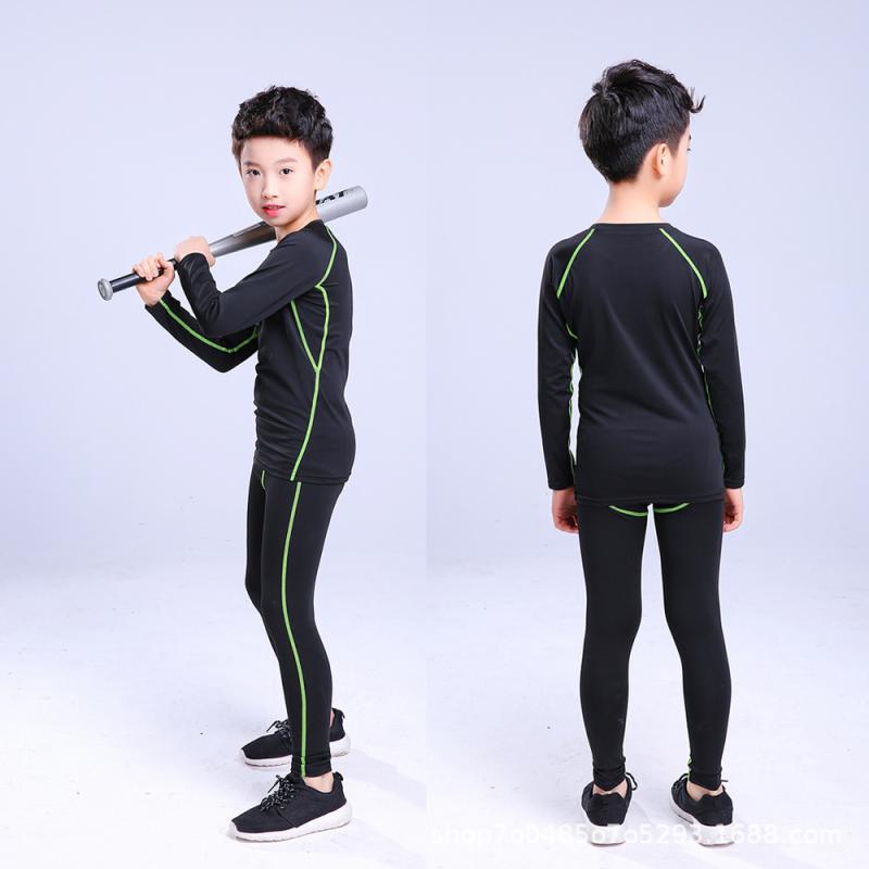 トレーニングウェア キッズ 男の子 スポーツウェア 長袖 コンプレッションウェア アンダーシャツ インナー 運動用 吸湿速乾 トップス ロングパンツ 上下セット セットアップ 野球 サッカー バスケットボール フィットネス 伸縮性 春秋