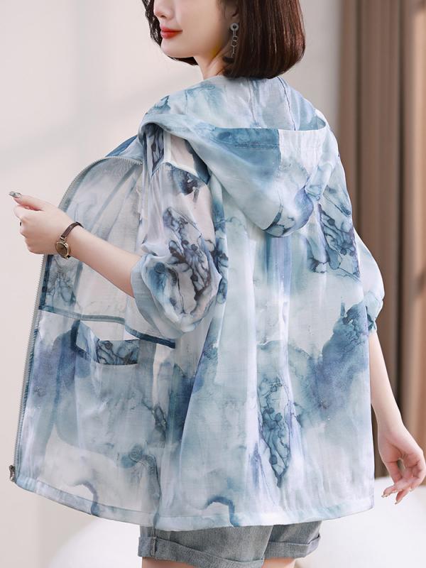 服 レディース トップス 接触 紫外線対策 薄手 軽量 通気性 ゆったり カジュアル 羽織り 母親 40代 再生繊維・素材名称: テンセル・主素材成分: 再生繊維・柄: 花柄・シルエット: ルーズ・組合せ形式: 単品・厚さ: 薄手・着丈: ミドル丈(65-80cm)・袖丈: 長袖・袖型: レギュラー袖・ネックライン: フード付き・加工: 染色・カラー: 水墨色・サイズ展開: S(52.5-65kg),M(65-72.5kg),L(72.5-80kg),XL(80-87.5kg),XXL(87.5-)・スタイル: 通勤スタイル・主素材成分含有率: 70-80%・対象年齢: 大人・性別: レディース・製品カテゴリ: アウター