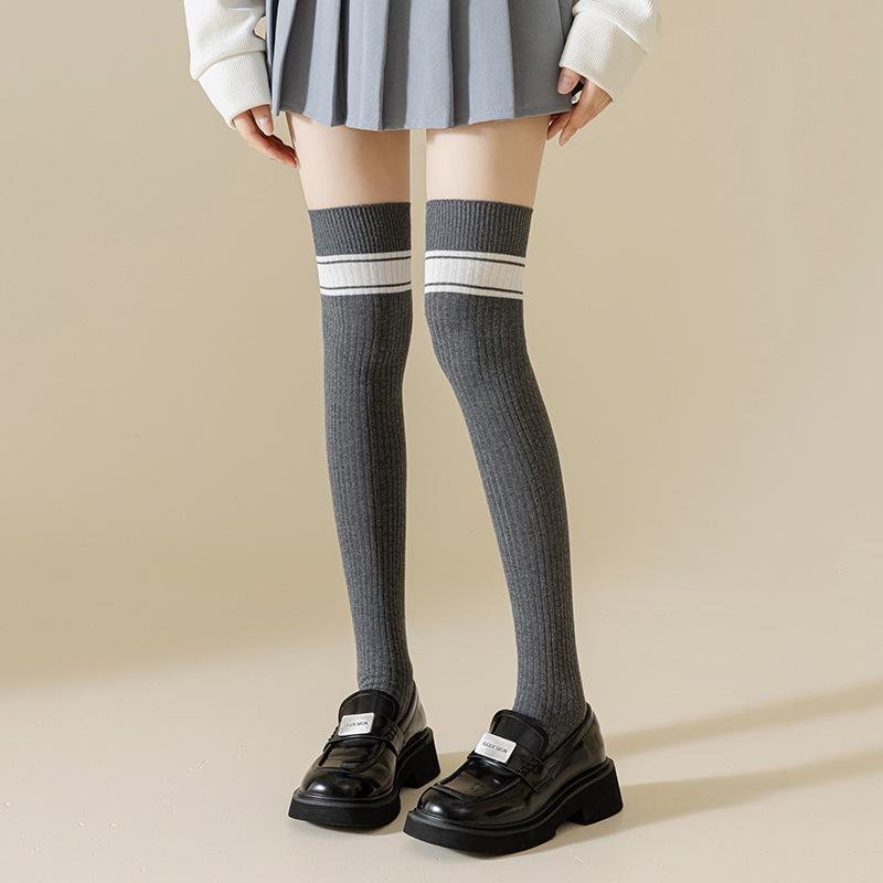 ニーハイソックス ロングソックス レディース 抗菌 防臭 吸汗 綿 200N 双針 無地 通学 普段使い お出かけ オールシーズン 白 ベージュ 黒 ハイソックス 靴下 レッグウェア スクール