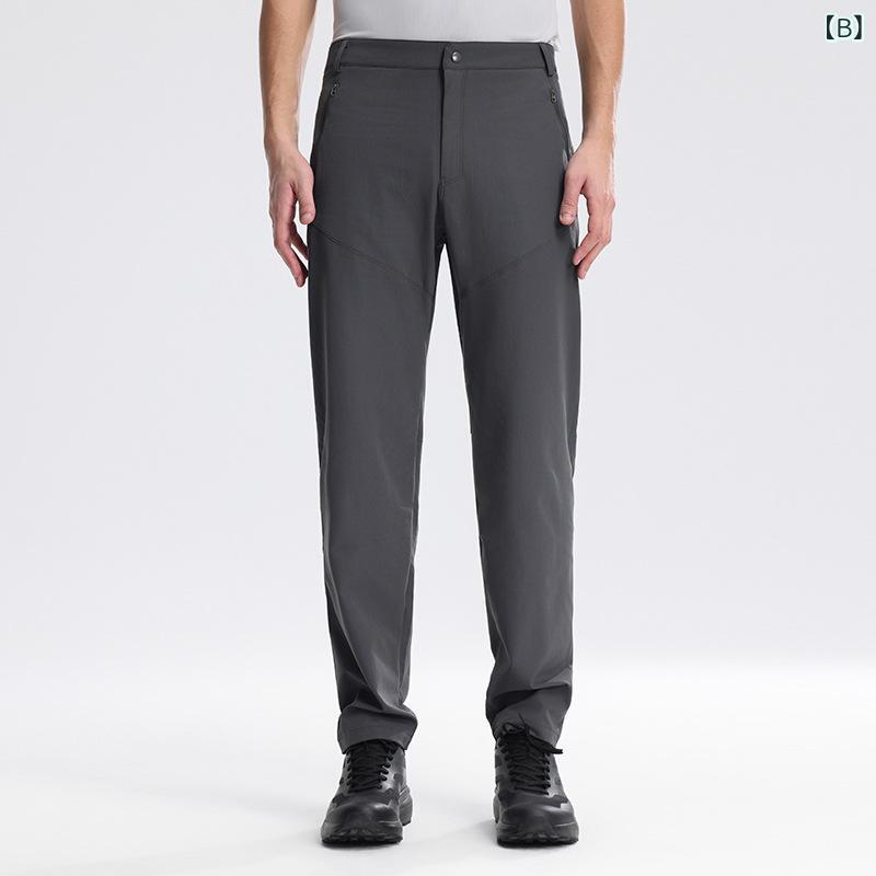 登山パンツ アウトドアパンツ メンズ 速乾 軽量 撥水 ナイロン ストレッチ ストレート ロングパンツ ズボン 登山 トレッキング クライミング キャンプ ランニング スポーツ カジュアル 春 夏 秋 冬 オールシーズン ブラック グレー ネイビー remake-buddy-10876357 リメイクバディー サンプル画像3