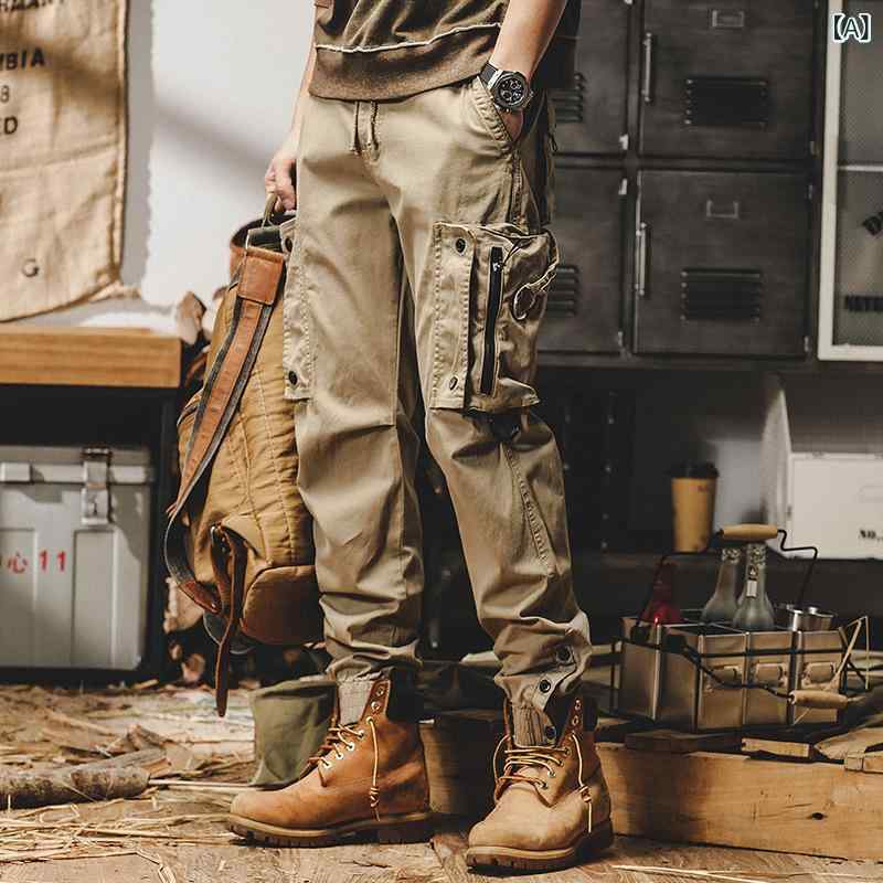 カーゴパンツ メンズ ゆったり 太め テーパードパンツ 綿100 耐磨 丈夫 ポケット カジュアル ワークパンツ ボトムス ロングパンツ ミリタリー ズボン アウトドア キャンプ 通学 通勤 旅行 秋 ブラック グレー カーキ 20代 大人 remake-buddy-10877916 リメイクバディー パッケージ画像