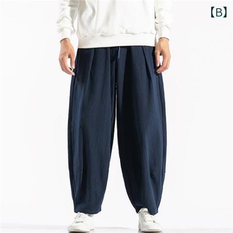 カジュアルパンツ メンズ 紳士 お父さん シニア ボトムス ズボン 綿麻 亜麻 リネン リラックス 直筒 ウエストゴム 紐 通気性 涼しい 快適 薄手 ゆったり 大きいサイズ 旅行 散歩 部屋着 オールシーズン ブラック ネイビー remake-buddy-10878590 リメイクバディー サンプル画像3