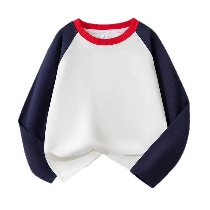 ・カテゴリ: キッズTシャツ・対象性別: 男の子・スタイル: カジュアル・フード: なし（フードなし）・袖丈: 長袖・対象年齢: 中高学年（8歳以上、140cm以上）、低未就学児・低学年（3〜8歳、100〜140cm）・生地加工: 柔軟加工・柄: キャラクター・デザイン要素: バイカラー・主な素材: 綿100%・安全基準: B類・ネックライン: クルーネック・機能: 吸湿速乾・カラー展開: レッドネック×ネイビースリーブ、オレンジ×グリーンスリーブ、グリーン×ネイビースリーブ・サイズ展開: 110cm、120cm、130cm、140cm、150cm、160cm