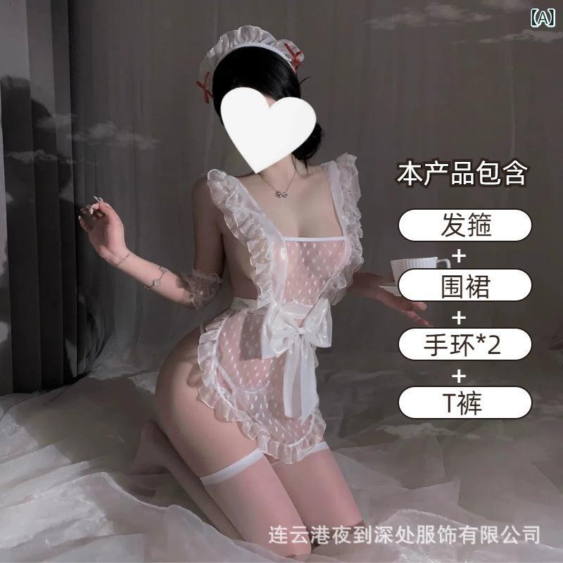 セクシーランジェリー レディース ルームウェア ベビードール メイド服 シースルー フリル…