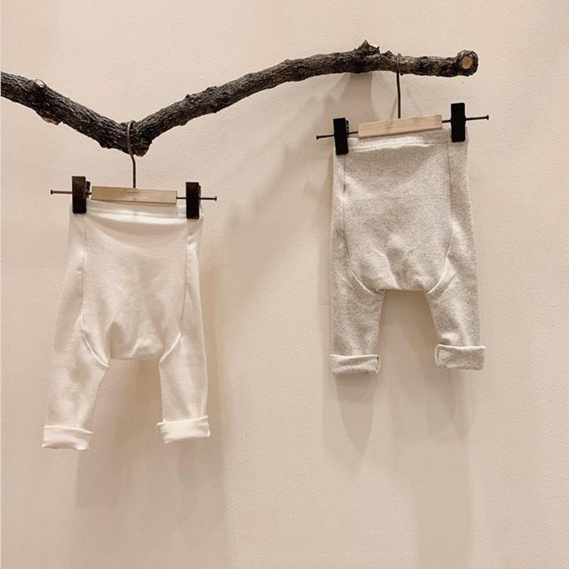 ・カテゴリ: ロングパンツ・対象: ユニセックス・股上: ハイウエスト・カラー展開: ピンク、ブラウン、オフホワイト、杢グレー、チャコールグレー、ブラック・主な素材: 綿95%・対応身長: 66cm、73cm、80cm、90cm・スタイル: 韓国風・対象年齢: ベビー・キッズ（1～3歳、80～100cm）