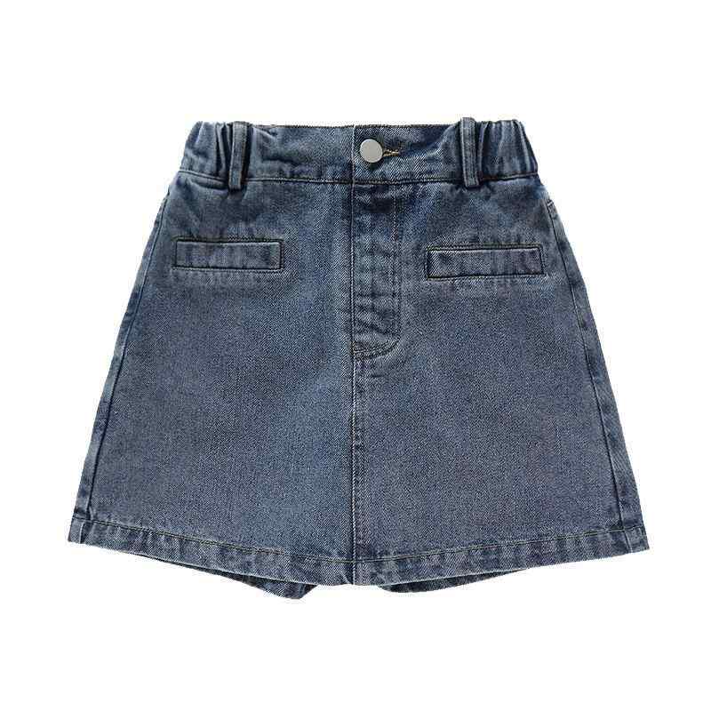 ショートパンツ デニムパンツ 女の子 キッズ ジュニア キュロットスカート デニム ジーパン ボトムス ゴムウエスト 薄手 軽量 動きやすい 通学 旅行 お出かけ カジュアル かわいい 夏 青 白 120 130 140 150 160 170