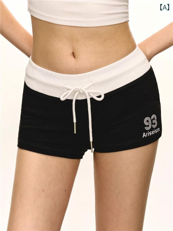 ・カテゴリ: 直筒パンツ・主な素材: ポリエステル95%以上・パンツ丈: ホットパンツ・ウエスト仕様: ゴムウエスト・生地の厚さ: 中等・カラー展開: ブラック・サイズ展開: S、M、L、XL・スタイル: カジュアル、日韓カジュアル、セクシー・伸縮性: ややあり・デザイン要素: レースアップ・加工技術: ノーアイロン加工