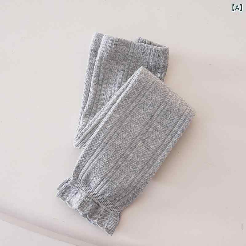 レギンス タイツ 女の子 キッズ 子供服 ボトムス スパッツ 10分丈 九分丈 コットン 綿 麦穂柄 リブ メッシュ 裾レース 無地 フリル 通気性 吸汗 薄手 インナー ペチコート 通園 通学 普段使い お出かけ 春 秋 アイボリー グレー ピンク S