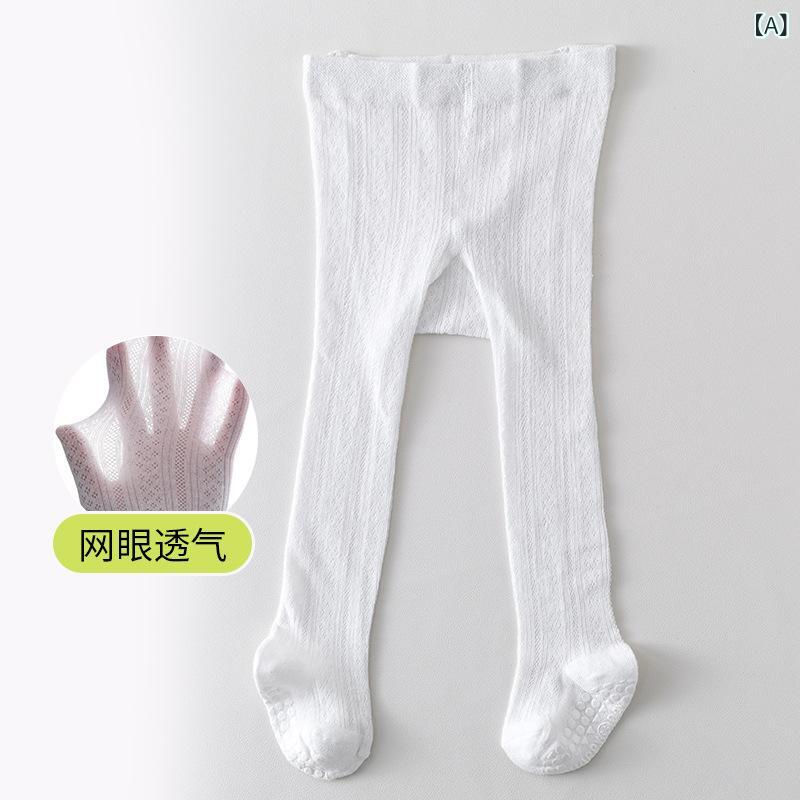 レギンス タイツ ベビー 女の子 キッズ メッシュ 防虫 薄手 接触冷感 吸汗 速乾 すべり止め レース付き スパッツ 夏 お出かけ お散歩 涼しい 白 ピンク 青 6ヶ月 1歳 2歳 3歳 かわいい 幼児