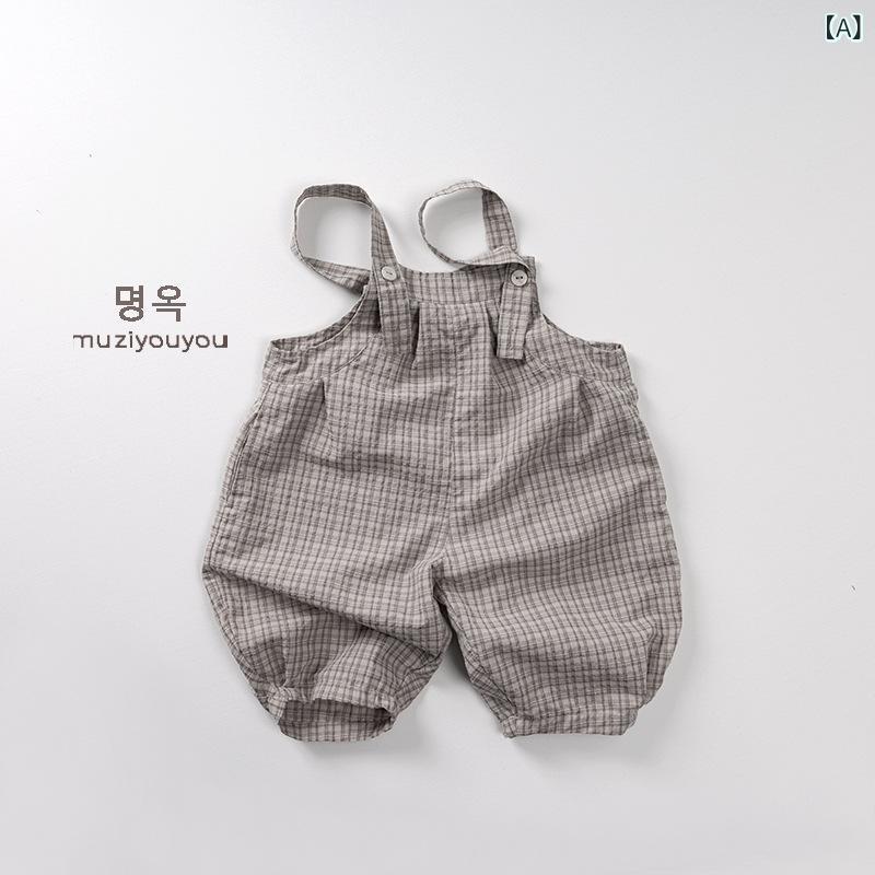・カテゴリ: 童パンツ・スタイル: 欧米・主な素材: 綿100%・安全基準: B類・パンツ丈: 長ズボン・対象性別: 男女兼用・対象年齢: 中小童（3～8歳、100～140cm）・生地加工: 柔軟処理・柄: ストライプ、チェック・ウエスト: 中腰・カラー展開: カーキチェック、ブルーストライプ・サイズ展開: 80cm、90cm、100cm、110cm、120cm、130cm・加工: 水洗加工