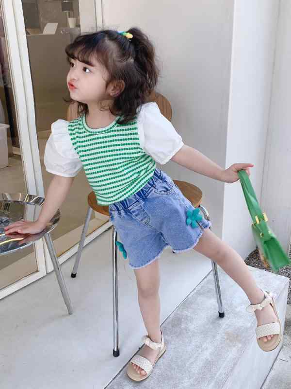 子供服 Tシャツ 女の子 キッズ トップス 長袖 カットソー 丸首 綿 ボーダー 伸縮性 肌に優しい カジュアル お出かけ 通園 通学 旅行 秋 春 冬 黒 緑 ピンク 90 100 110 120 130 140 インナー かわいい プルオーバー