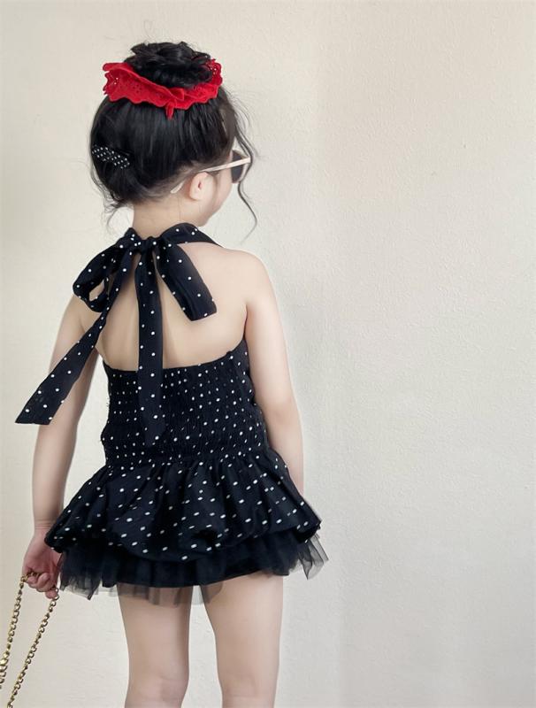 セットアップ 上下セット 子供服 女の子 2点 セット ノースリーブ トップス キャミソール チュールスカート ロングスカート キッズ ジュニア ベビー服 ドット柄 水玉 レトロ 韓国風 プリンセス かわいい カジュアル 通園 旅行 夏
