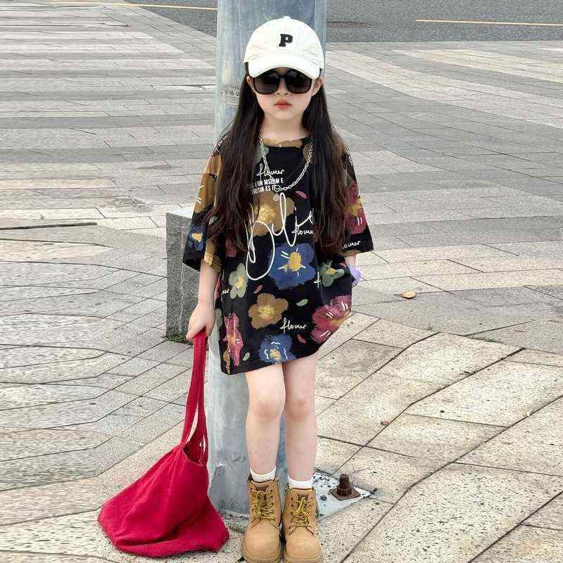 Tシャツ キッズ 女の子 半袖 ジュニア トップス カットソー 子供服 丸首 吸汗速乾 100%綿 柔らかい 運動会 普段使い 通学 黒 120 130 140 150 160 170 夏服 かわいい おしゃれ