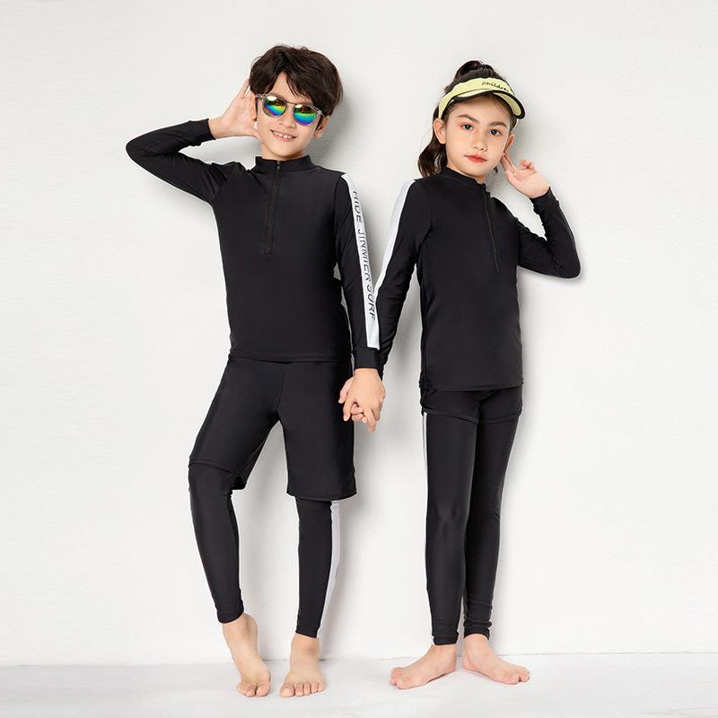 子供 水泳着 男の子 女の子 キッズ ジュニア 長袖 セパレート ラッシュガード 紫外線対策 UVカット 接触冷感 速乾 スクール 水着 スイミング レジャー プール 海 川 ビーチ 旅行 オールシーズン