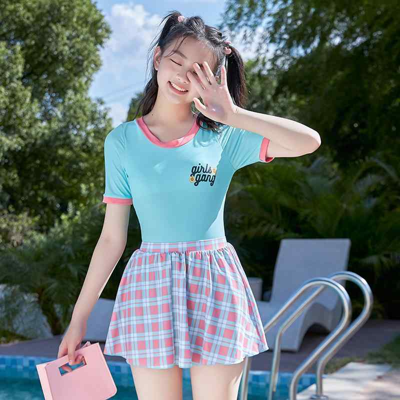 ・カテゴリ: 水着・対象: ガールズ・対象性別: 女性・柄: チェック・素材: ナイロン82%、ポリエステル95%・重量: 300g・着用シーン: スイミング、水遊び・カラー展開: ミントグリーン、ブルー・サイズ展開: 3XL、4XL、5XL・デザイン: ブリーフ