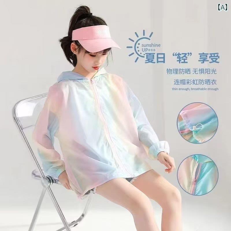 ・対象: 女児・対象年齢: 7〜12歳、8歳以上（140cm以上）・素材: ポリエステル100%・裏地: ビスコース（アイスシルク）・重量: 約300g・カラー: レインボー・対応身長: 120cm、130cm、140cm、150cm、160cm、170cm・フード: あり（連帽）・機能: 防水、透析