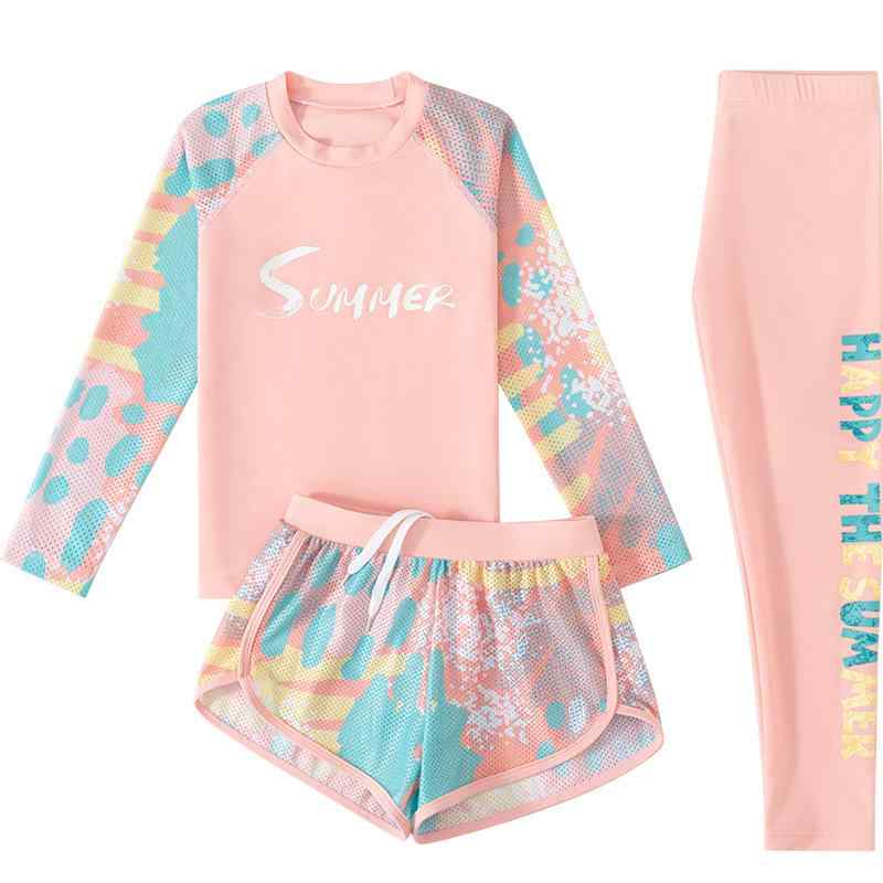子供 水着 女の子 セパレート 長袖 長ズボン キッズ ジュニア スイムウェア UVカッ...