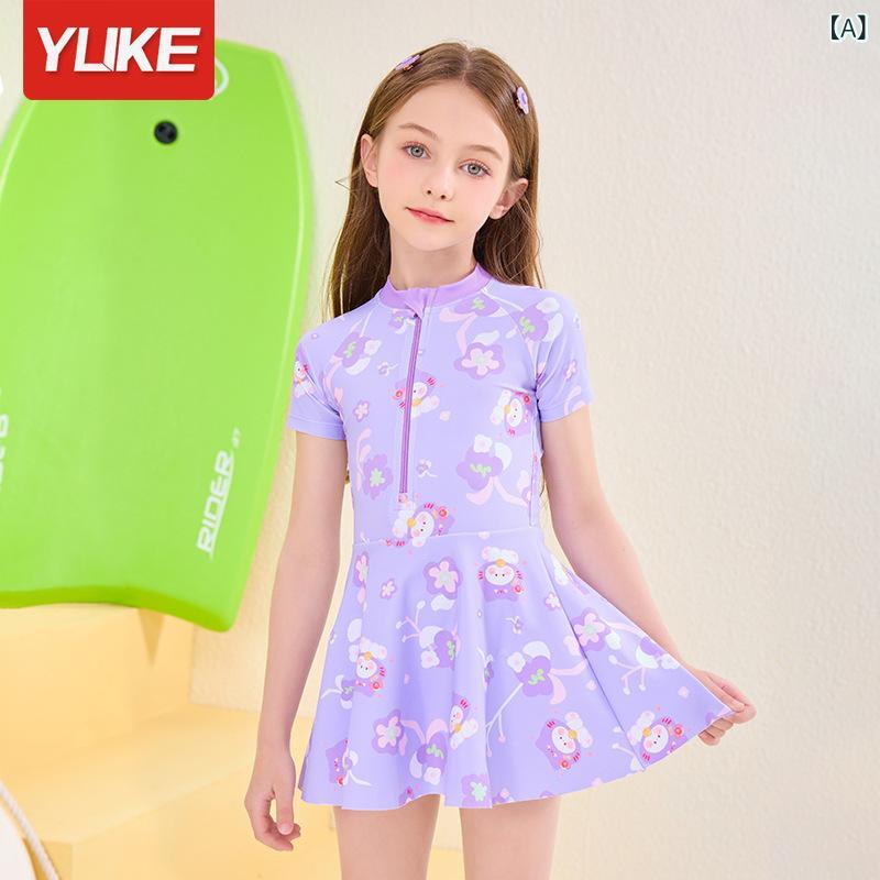子供 水着 女の子 ワンピース 水着 ジュニア キッズ スイムウェア 紫外線対策 UVカット かわいい フリル リボン スカート プール 海 ビーチ 旅行 スクール 学校 幼稚園 小学生 100cm 110cm 120cm 130cm 140cm 夏 パ
