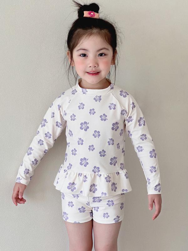 キッズ 水着 女の子 セパレート 長袖 速乾 スイムウェア 子供 ジュニア 紫外線対策...