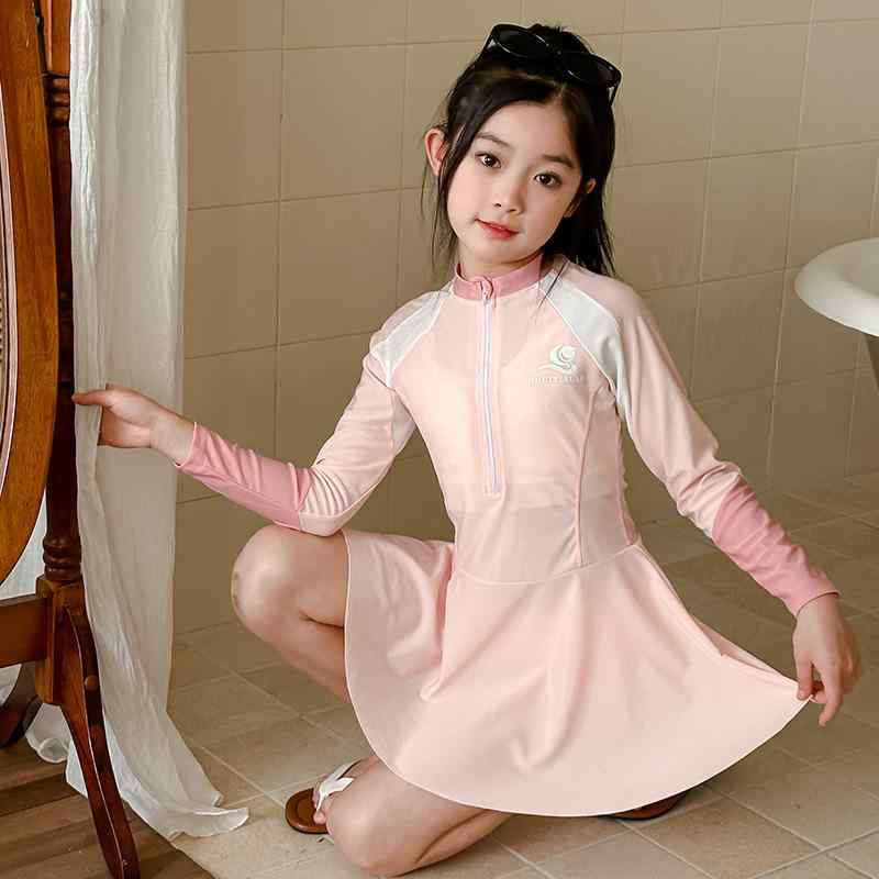 子供水着 女の子 ワンピース水着 長袖 紫外線対策 UVカット ポリエステル 伸縮性 ...