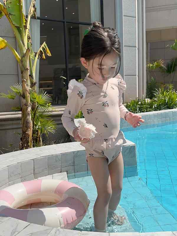子供 水着 女の子 ワンピース キッズ スクール ベビー 長袖 日焼け防止 紫外線対策...