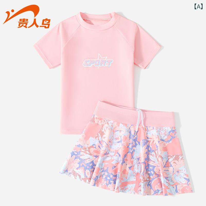 キッズ 泳着 女の子 ジュニア 2点上下セット セパレート 水着 スイミング 露出控えめ 体型カバー 紫外線対策 日焼け防止 スクール 水遊び 海 ビーチ プール 旅行 フリル ピンク パープル ラベンダー かわいい 春 夏
