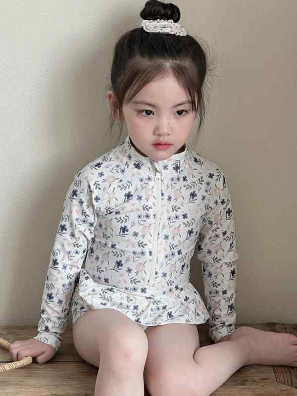 子供 水着 女の子 ワンピース水着 長袖 スイムウェア キッズ ベビー プール 海 ビ...