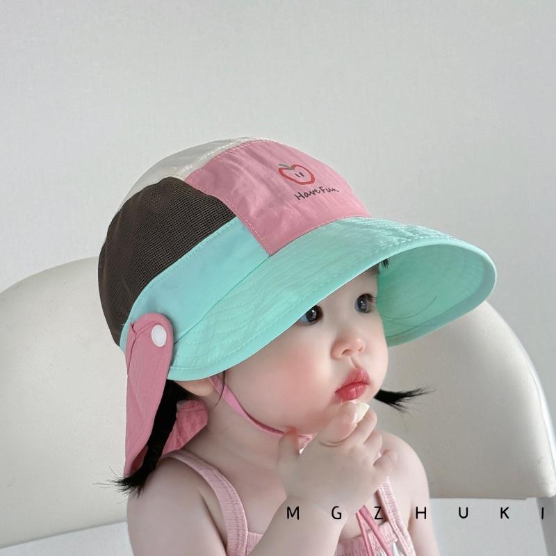 キッズ 帽子 ハット 女の子 男の子 つば広 遮光 紫外線対策 UVカット 薄型 速乾 メッシュ 日よけ 熱中症 対策 かわいい 動物柄 つば付き 日よけ 帽子 サンハット 子供 ベビー 1歳 2歳 3歳 4歳 5歳 通園 遠足 旅行 海 ピンク ブルー