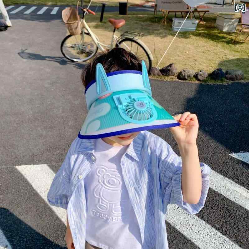 ・カテゴリ: 帽子・対象性別: 男女兼用・カラー展開: ブルー、ブラック、カーキ、パープル、ピンク、ネイビー・サイズ展開: フリーサイズ・つばの形: 広つば・帽子のトップ: サンバイザー（トップレス）・機能: 防風、日焼け防止、ネックガード、通気性、防護、ファン付き、遮光、耐高温・主な素材: ポリエステル81%-95%・スタイル: オリジナルデザイン・対象年齢: 6-12ヶ月、1-2歳、2-4歳、4-6歳、8-10歳