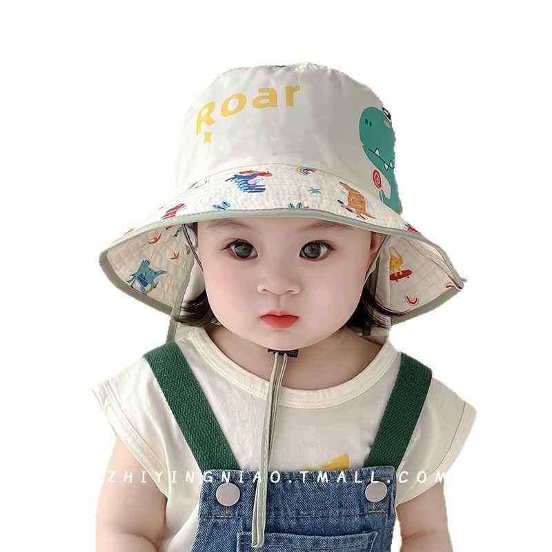 バケットハット ベビー ハット 男の子 女の子 キッズ 子供 1歳 2歳 紫外線対策 UVカット 遮光 折りたたみ ネックカバー 日よけ 日除け 帽子 首元ガード 春 夏 お出かけ 通園 旅行 ベージュ イエロー カーキ 46-54cm