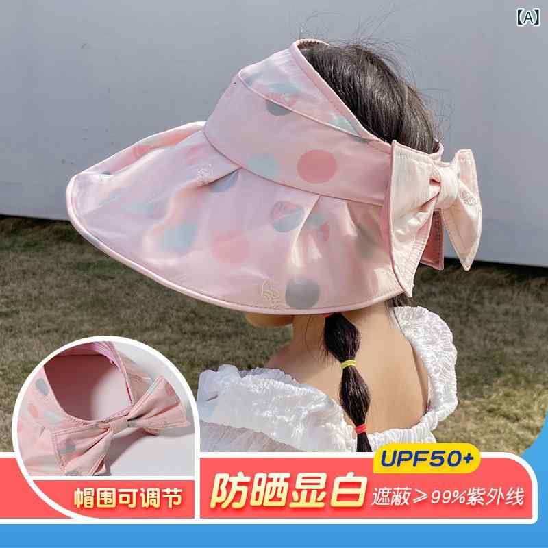 ・カテゴリ: サンバイザー・対象: 男女兼用・カラー展開: 粉红色-大圆点（ピンク-大ドット）、浅黄色-大圆点（ライトイエロー-大ドット）、浅紫色-大圆点（ライトパープル-大ドット）、米白色-大圆点（アイボリー-大ドット）、藍绿色-大圆点（ブルーグリーン-大ドット）・サイズ展開: 約52-56cm（調整可能、防風紐付き）・つばの形: 広つば・帽子の形状: オープントップ・機能: 日よけ・スタイル: キュート、さわやかで甘いデザイン・加工技術: ジャカード織り