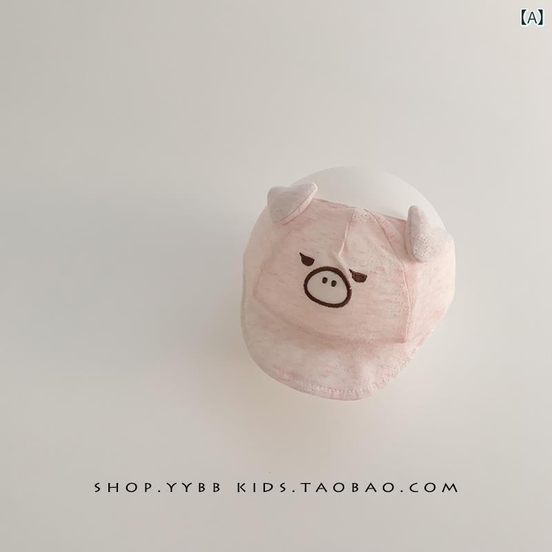 ・カテゴリ: 胎帽・カラー展開: ピンク・サイズ展開: 頭囲42-45cm（参考年齢3-12ヶ月）・つばの形状: 短つば・クラウンの形状: オープントップ・機能: 防風・スタイル: カートン、可愛い・スタイル分類: フレッシュ、スウィート